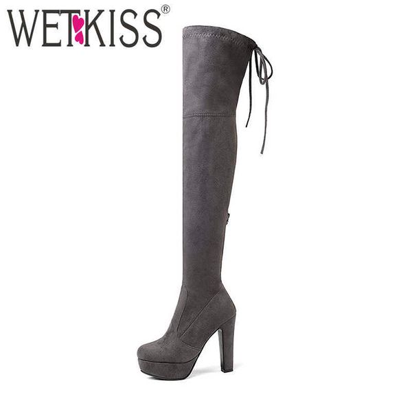 wetkiss latest women stretch over knee boot faux suede thick high heels platform boot zipper lady shoes winter big size 210630, Black
wetkiss latest women stretch over knee boot faux suede thick high heels platform boot zipper lady shoes winter big size 210630, Black
