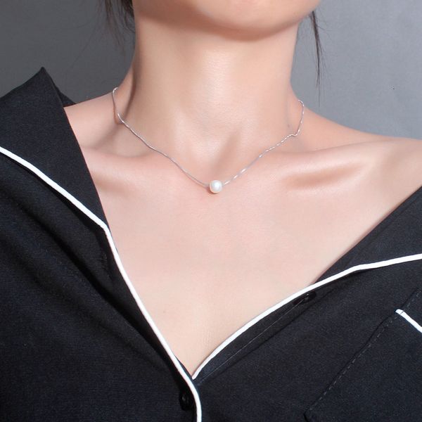 fashion popular jewelry single bright pearl necklace female geometric pendant fashion version simple student neck chain clavicle chain, Black
fashion popular jewelry single bright pearl necklace female geometric pendant fashion version simple student neck chain clavicle chain, Black