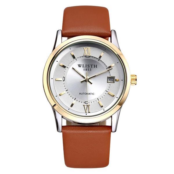 wristwatches wlisth mens fashion mechanical watches business automatic wristwatch stainless steel luminous designer clock reojes de hombre, Slivery;brown
wristwatches wlisth mens fashion mechanical watches business automatic wristwatch stainless steel luminous designer clock reojes de hombre, Slivery;brown