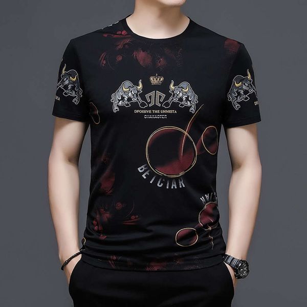 short sleeve t-shirt men's 2021 summer print simple mercerized cotton half men, White;black
short sleeve t-shirt men's 2021 summer print simple mercerized cotton half men, White;black