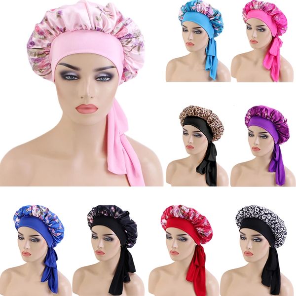 large size satin bonnet women night sleep cap floral printed adjustable wide band elastic head wrap hair bonnet sleeping hat, Blue;gray
large size satin bonnet women night sleep cap floral printed adjustable wide band elastic head wrap hair bonnet sleeping hat, Blue;gray