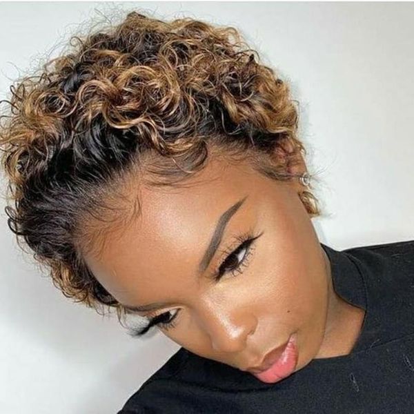 highlight 4/27 blonde curly bob swiss lace front human hair wigs short pixie cut virgin for black women deep water wave, Black;brown
highlight 4/27 blonde curly bob swiss lace front human hair wigs short pixie cut virgin for black women deep water wave, Black;brown