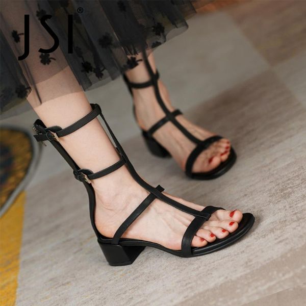 sandals jsi genuine leather summer women shoes gladiator square heel fashionable narrow band round toe comfotable modern vo219, Black
sandals jsi genuine leather summer women shoes gladiator square heel fashionable narrow band round toe comfotable modern vo219, Black