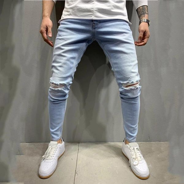 men's jeans mens summer casual stretchy ripped skinny biker pocket denim hole sports full length pants men pantalon homme, Blue
men's jeans mens summer casual stretchy ripped skinny biker pocket denim hole sports full length pants men pantalon homme, Blue