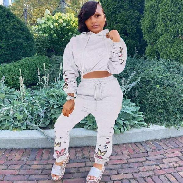 fall winter butterfly print 2 piece outfits for women clothes long sleeve pencil pants lounge wear matching set women's tracksuits, Gray
fall winter butterfly print 2 piece outfits for women clothes long sleeve pencil pants lounge wear matching set women's tracksuits, Gray