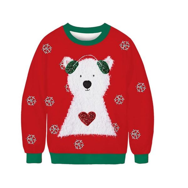 men's sweaters men women bear snowflakes ugly christmas sweater 3d funny printed autumn winter crew neck sweatshirt couple pullover xma, White;black
men's sweaters men women bear snowflakes ugly christmas sweater 3d funny printed autumn winter crew neck sweatshirt couple pullover xma, White;black