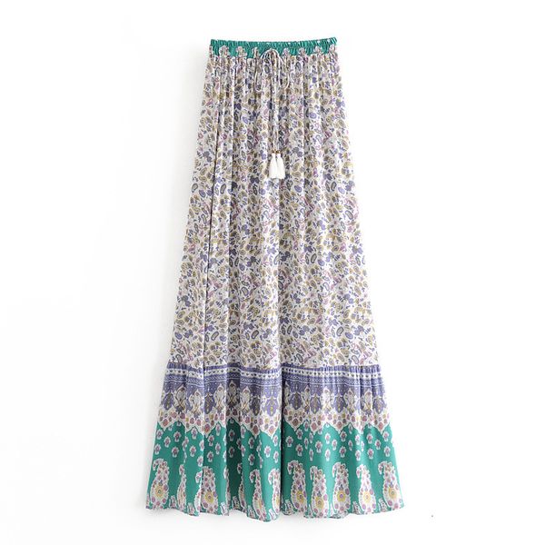 women floral print bohemian beach skirts rayon cotton tassel elastic waist spring summer casual long boho holiday maxi skirt, Black
women floral print bohemian beach skirts rayon cotton tassel elastic waist spring summer casual long boho holiday maxi skirt, Black