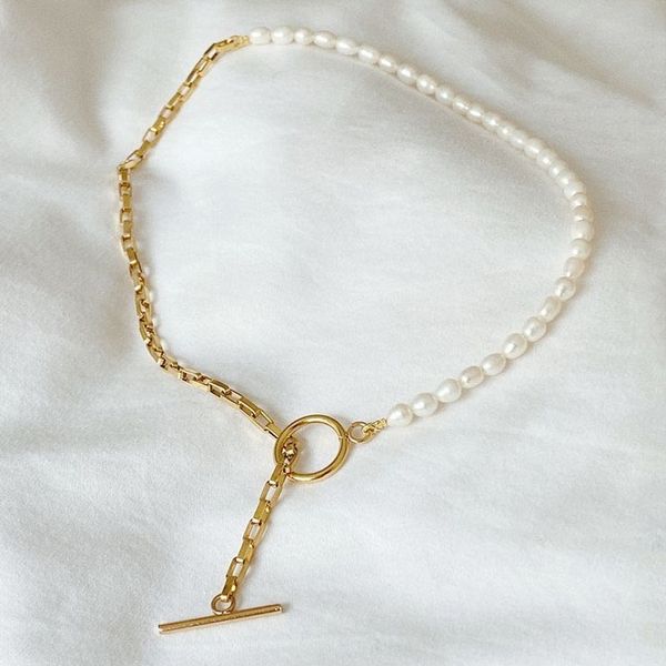 stainless steel chain pearl stitching necklace handmade creative design ladies fashion jewelry party gift whole, Silver
stainless steel chain pearl stitching necklace handmade creative design ladies fashion jewelry party gift whole, Silver