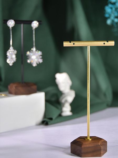 jewelry earring navel ring t-shaped hanging display rack 3pcs/set plated metal stand earrings organizer holder counter showcase storage boxe