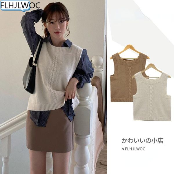 women's vests winter knitted pullover v neck sleeveless design chic korea japanese preppy style cute swet girls sweater woolen vest, Black;white
women's vests winter knitted pullover v neck sleeveless design chic korea japanese preppy style cute swet girls sweater woolen vest, Black;white
