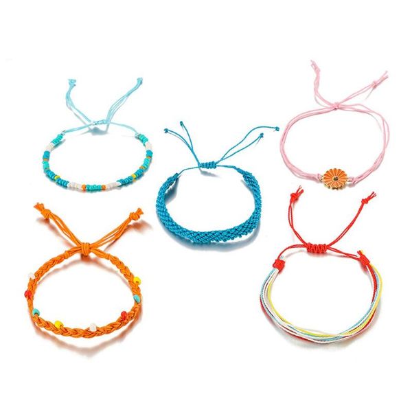 5pc wild tide to europe and the united states ins wind wax line handmade woven daisy sunflower mixed color bracelet link, chain, Black
5pc wild tide to europe and the united states ins wind wax line handmade woven daisy sunflower mixed color bracelet link, chain, Black