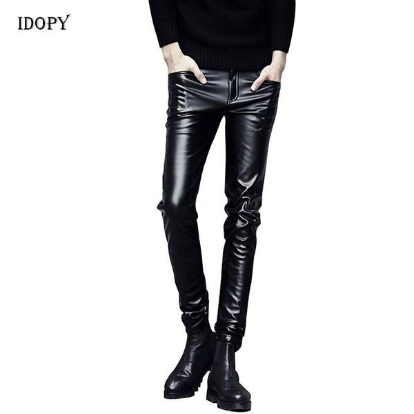 men's pants idopy men`s faux leather skinny korean style punk black stretchy pu soft trousers slacks for male
men's pants idopy men`s faux leather skinny korean style punk black stretchy pu soft trousers slacks for male