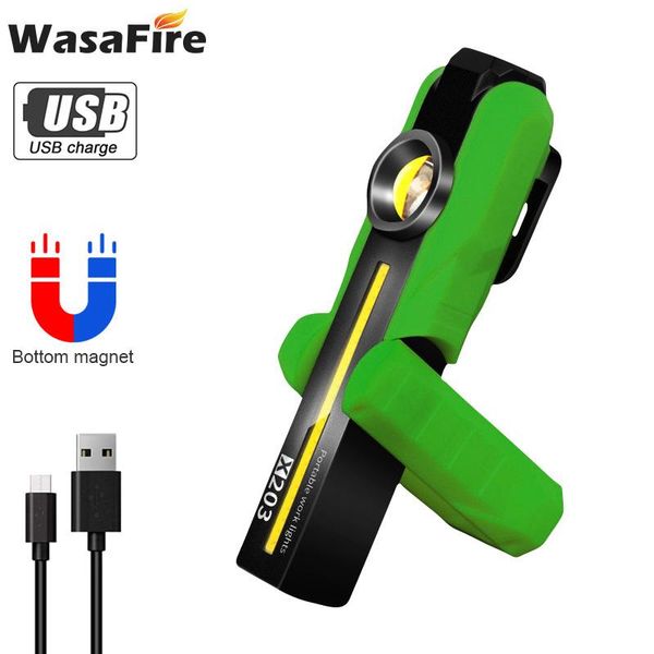 portable lanterns wasafire 3 mode cob green/yellow torch usb rechargeable led work light magnetic xpe hanging hook lamp
portable lanterns wasafire 3 mode cob green/yellow torch usb rechargeable led work light magnetic xpe hanging hook lamp