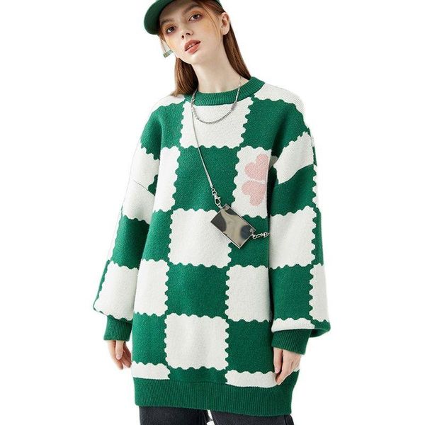 women's sweaters oversized ladies pullover knitted plaid sweater fashion autumn winter 2021 women round neck long sleeve soft jumper st, White;black
women's sweaters oversized ladies pullover knitted plaid sweater fashion autumn winter 2021 women round neck long sleeve soft jumper st, White;black