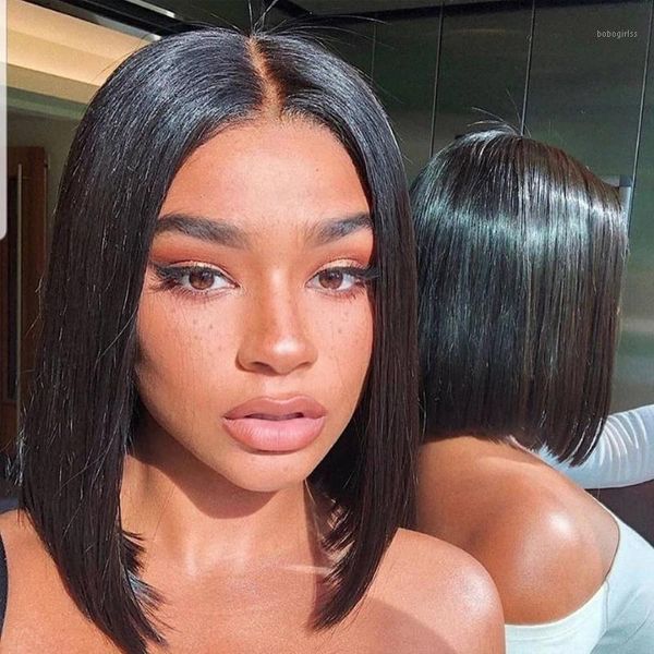 short bob wigs with baby hair peruvian straight human lace front transparent frontal wig for black women1, Black;brown
short bob wigs with baby hair peruvian straight human lace front transparent frontal wig for black women1, Black;brown