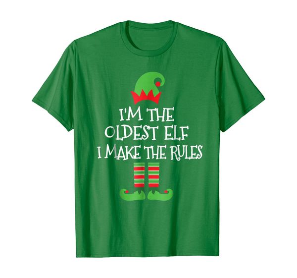 i'm the oldest elf i make the rules t shirt matching family, White;black 
i'm the oldest elf i make the rules t shirt matching family, White;black