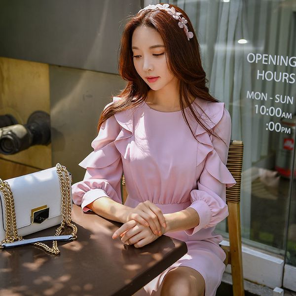 casual dresses dabuwawa sweet pink fit and flare dress women ruffle sleeve o-neck high waist autumn elegant mini female d18cdr002 630y, Black;gray
casual dresses dabuwawa sweet pink fit and flare dress women ruffle sleeve o-neck high waist autumn elegant mini female d18cdr002 630y, Black;gray