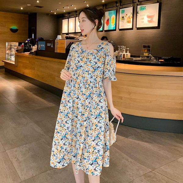 maternity dresses 21283# dress summer cotton short sleeves loose stylish floral pregnant women mom, White
maternity dresses 21283# dress summer cotton short sleeves loose stylish floral pregnant women mom, White