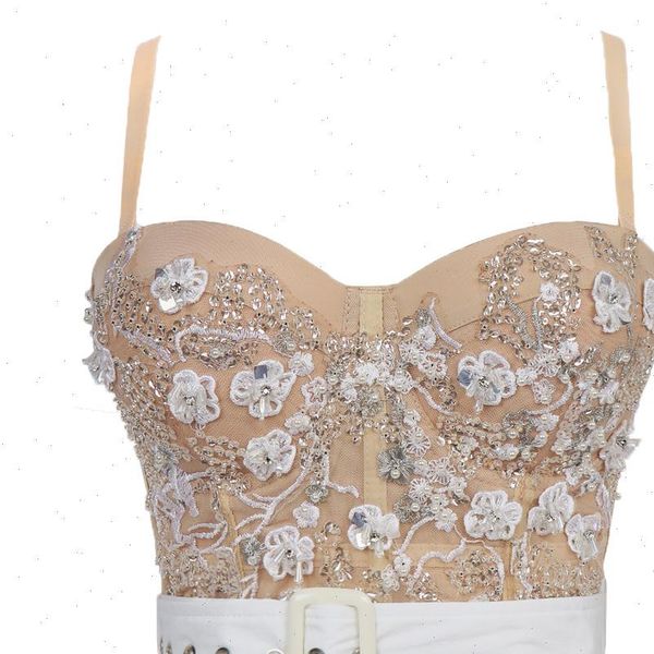 summer cropped corset womens cami lace beading sashes crop to wear out night club performance camis with, White
summer cropped corset womens cami lace beading sashes crop to wear out night club performance camis with, White