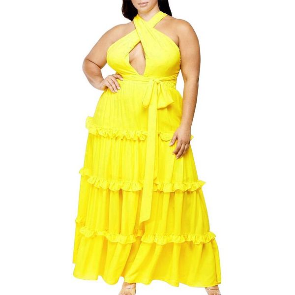 casual dresses plus size yellow dress a line women 2021 summer halter backless sleeveless elegant high waist fashion clothes big, Black;gray
casual dresses plus size yellow dress a line women 2021 summer halter backless sleeveless elegant high waist fashion clothes big, Black;gray