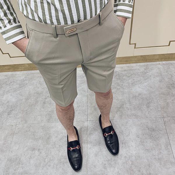 summer men's suit shorts solid color slim fashion casual social comfortable, White;black
summer men's suit shorts solid color slim fashion casual social comfortable, White;black