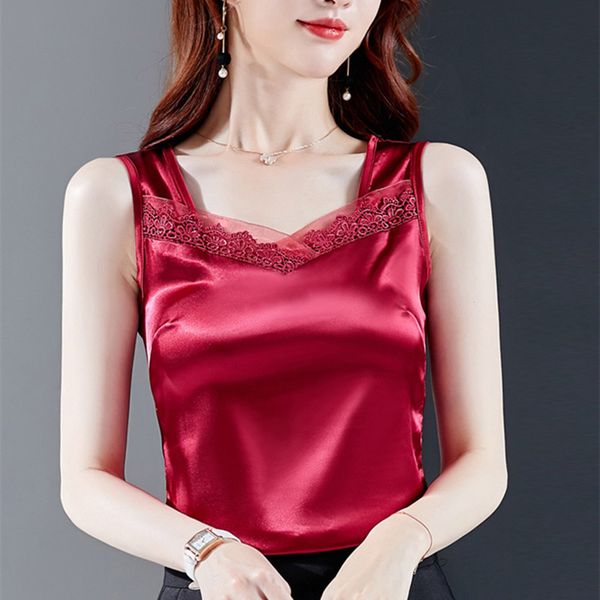 korean silk women camis woman satin tank sleeveless lace tees halter ladies basic plus size 210427, White
korean silk women camis woman satin tank sleeveless lace tees halter ladies basic plus size 210427, White