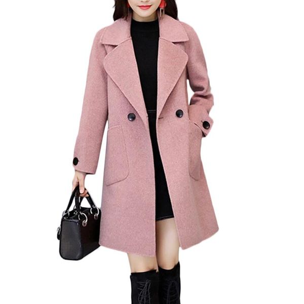 women's wool & blends autumn winter jacket overcoat loose puls size coat women temperament slim long woolen f243, Black
women's wool & blends autumn winter jacket overcoat loose puls size coat women temperament slim long woolen f243, Black