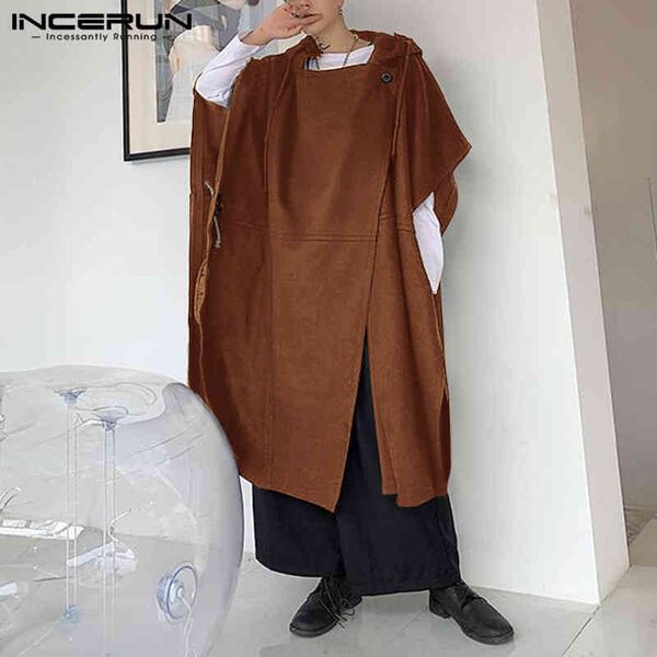 incerun - men's hoodie, solid color casual coat, loose punk style button poncho, fashionable street cloth, Tan;black
incerun - men's hoodie, solid color casual coat, loose punk style button poncho, fashionable street cloth, Tan;black