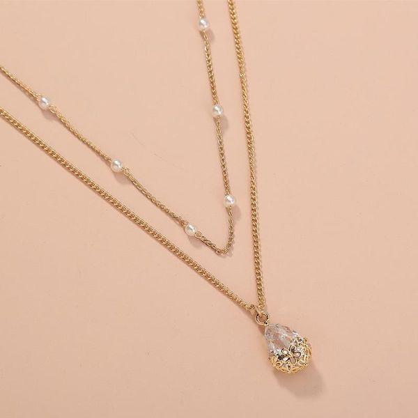 chains fashion pearl crystal chain necklace for women gold color geometry double layer necklaces fine wedding jewelry, Silver
chains fashion pearl crystal chain necklace for women gold color geometry double layer necklaces fine wedding jewelry, Silver