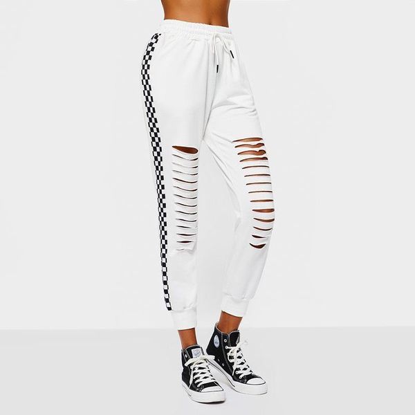 women's pants & capris harajuku trendy casual women spring fashion plaid print loose trousers holes streetwear joggers white long sweat, Black;white
women's pants & capris harajuku trendy casual women spring fashion plaid print loose trousers holes streetwear joggers white long sweat, Black;white