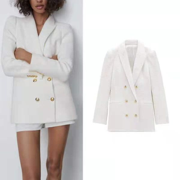 women's suits & blazers 2021 spring autumn fashion white pink tweed jackets chic button office coat ladies elegant outwear, White;black
women's suits & blazers 2021 spring autumn fashion white pink tweed jackets chic button office coat ladies elegant outwear, White;black