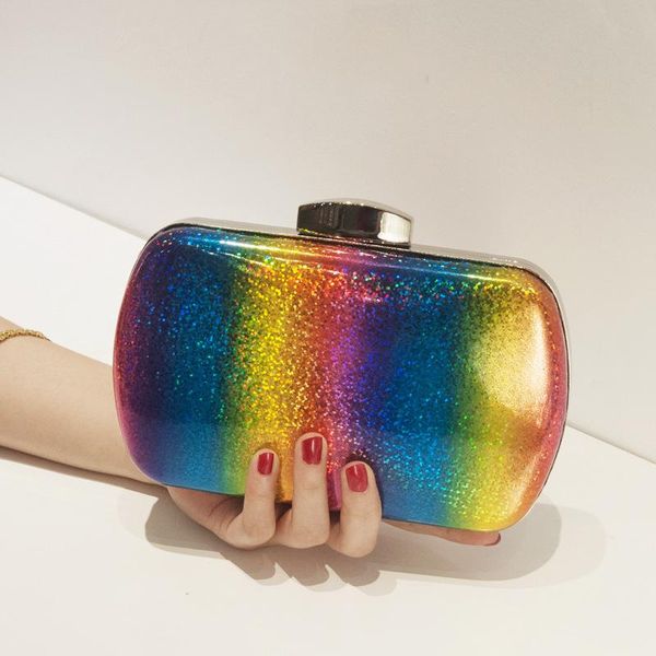 evening bags summer shoulder bag for women rainbow laser pu clutch gradient color female handbag sac a main drop
evening bags summer shoulder bag for women rainbow laser pu clutch gradient color female handbag sac a main drop