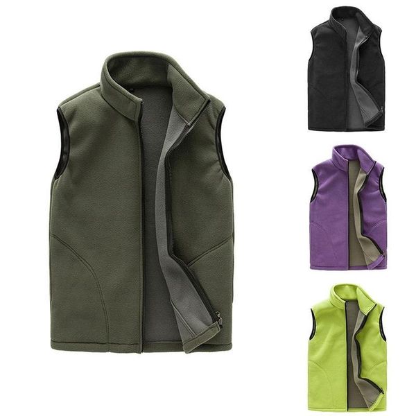 women's vests solid color zip fleece vest autumn winter casual warm sleeveless jacket waistcoat outdoor climbing hiking coat, Black;white
women's vests solid color zip fleece vest autumn winter casual warm sleeveless jacket waistcoat outdoor climbing hiking coat, Black;white