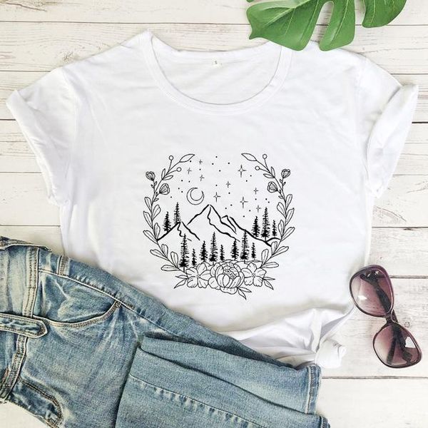 women's t-shirt vip hjn aesthetic floral mountains nature stylish women camping outdoor tshirt summer short sleeve graphic hiking tee, White
women's t-shirt vip hjn aesthetic floral mountains nature stylish women camping outdoor tshirt summer short sleeve graphic hiking tee, White