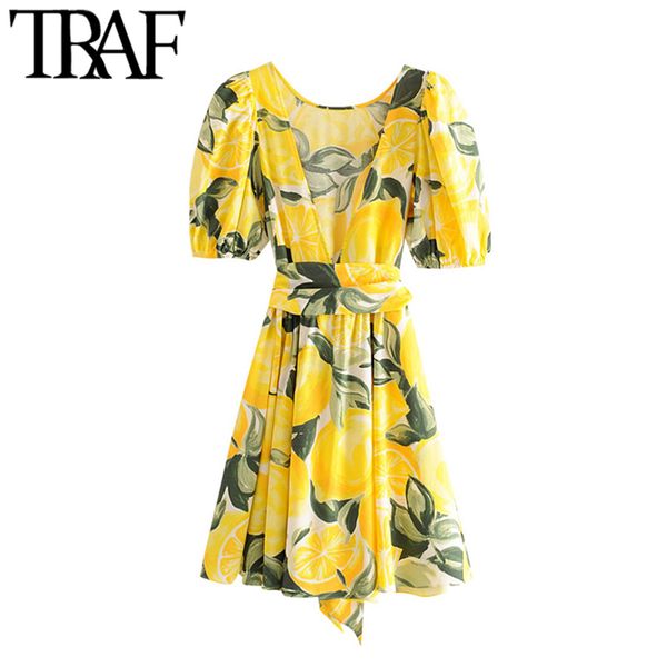 traf women chic fashion printed with belt mini dress vintage backless puff sleeves summer female dresses vestidos mujer 210415, Black;gray
traf women chic fashion printed with belt mini dress vintage backless puff sleeves summer female dresses vestidos mujer 210415, Black;gray