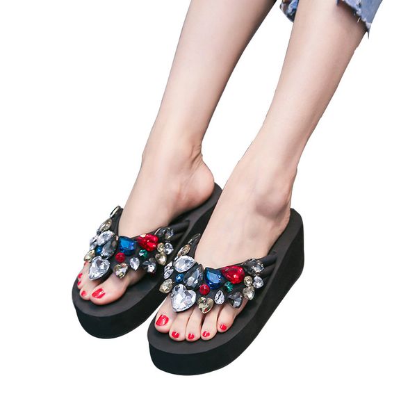 slippers sandals for beach vacationing ws29, Black