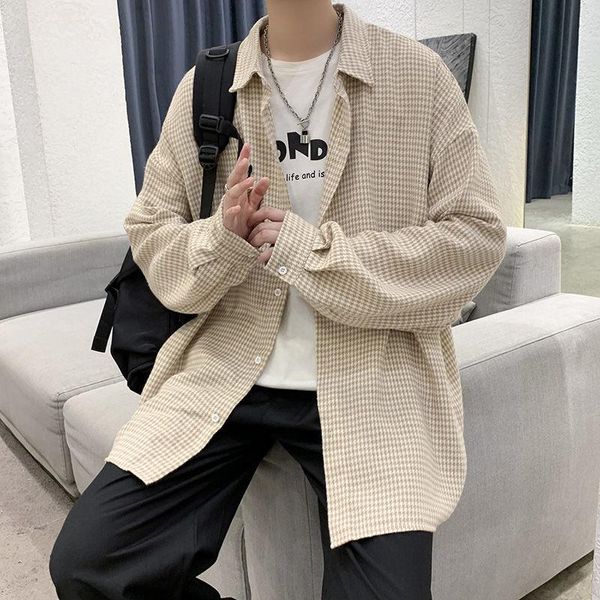 men's casual shirts plaid shirt all-match loose long-sleeved jacket thin clothes four seasons retro trend camisa streetwear, White;black
men's casual shirts plaid shirt all-match loose long-sleeved jacket thin clothes four seasons retro trend camisa streetwear, White;black