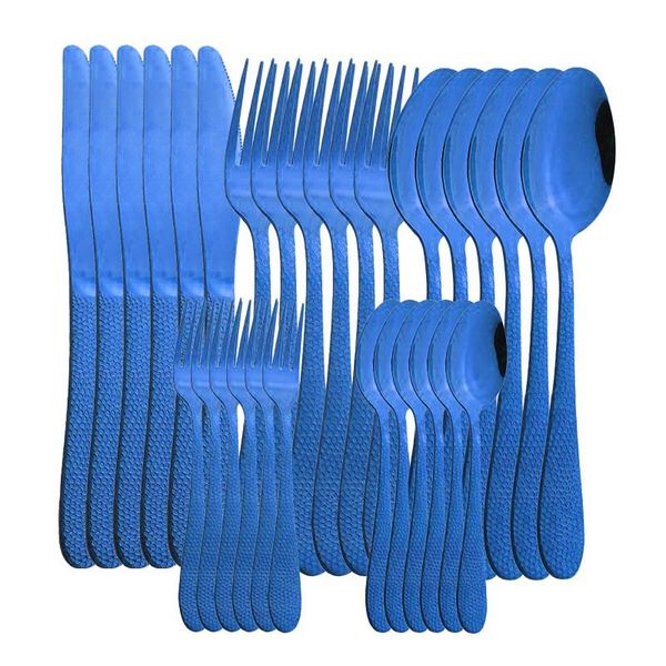 30pcs/set blue tableware set knives forks spoon silverware sets stainless steel cutlery mirror dinnerware home kitchen
30pcs/set blue tableware set knives forks spoon silverware sets stainless steel cutlery mirror dinnerware home kitchen
