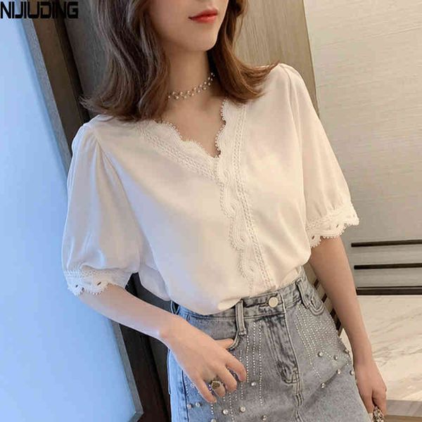 white blouse women summer short sleeve v-neck oversize s-xxxl shirts female loose official blusas drop 210514
white blouse women summer short sleeve v-neck oversize s-xxxl shirts female loose official blusas drop 210514