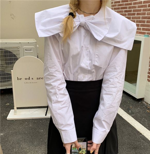 dress chic bow loose retro gentle blouses streetwear office lady casual brief all match stylish shirts, White
dress chic bow loose retro gentle blouses streetwear office lady casual brief all match stylish shirts, White
