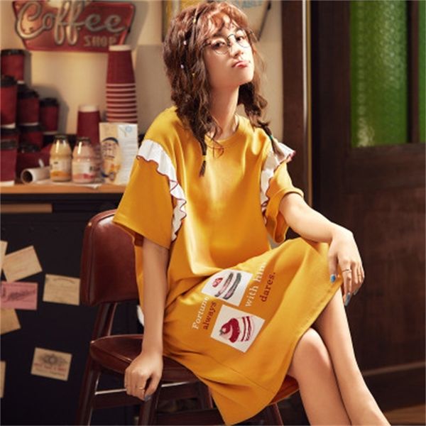 women's sleepwear plus size cotton nightgown women short sleeve korean cute sleepwear dress casual summer nightdress loose ladies night, Black;red
women's sleepwear plus size cotton nightgown women short sleeve korean cute sleepwear dress casual summer nightdress loose ladies night, Black;red