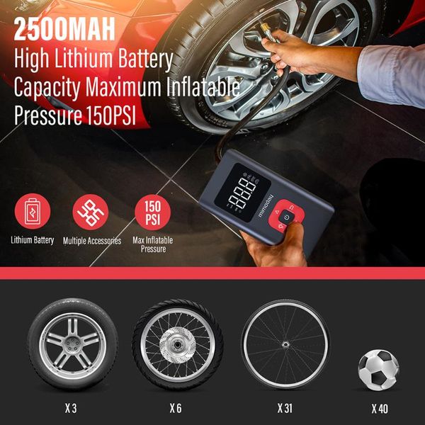 bike pumps wireless air pump 150psi mini electric tire inflator with led usb charge inflatable for car motorcycle
bike pumps wireless air pump 150psi mini electric tire inflator with led usb charge inflatable for car motorcycle