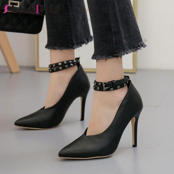 dress shoes sarairis elegant female brand consise casual pumps spring women rivet solid ankle strap high heels woman, Black
dress shoes sarairis elegant female brand consise casual pumps spring women rivet solid ankle strap high heels woman, Black