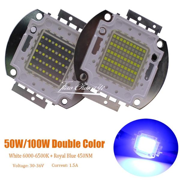 light beads 50w 100w double color led white 6000k +royal blue 450nm 28-36v high power lamp
light beads 50w 100w double color led white 6000k +royal blue 450nm 28-36v high power lamp