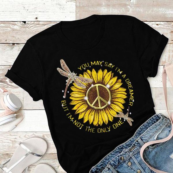 women's t-shirt sunflower printed t shirts summer vintage cute short sleeve plus size comfy casual tee ropa mujer 2021, White
women's t-shirt sunflower printed t shirts summer vintage cute short sleeve plus size comfy casual tee ropa mujer 2021, White