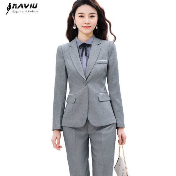 professional gray suit fashion temperament business formal slim blazer and pants office ladies work wear 210604, White;black
professional gray suit fashion temperament business formal slim blazer and pants office ladies work wear 210604, White;black