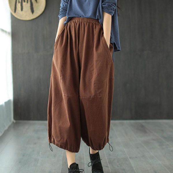 fairynatural pockets women elastic waist long wide leg trouser 2021 autumn spring simple ladies fashion loose casual pants women's & ca, Black;white
fairynatural pockets women elastic waist long wide leg trouser 2021 autumn spring simple ladies fashion loose casual pants women's & ca, Black;white