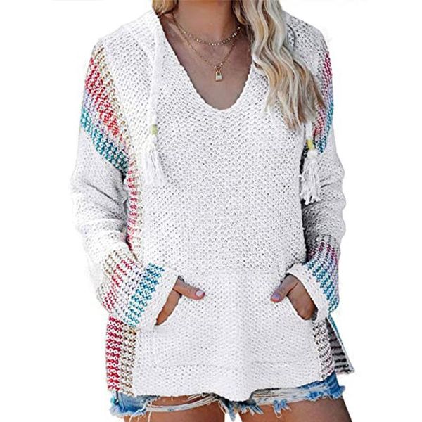 women's sweaters ostrich ladies v neck color block hooded long sleeve female pullover with pocket loose women sweater drop ship, White;black
women's sweaters ostrich ladies v neck color block hooded long sleeve female pullover with pocket loose women sweater drop ship, White;black