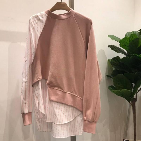 women's t-shirt han guodong door to the spring and autumn period splicing stripe long sleeve shirt fleece thickening tide female hol, White
women's t-shirt han guodong door to the spring and autumn period splicing stripe long sleeve shirt fleece thickening tide female hol, White
