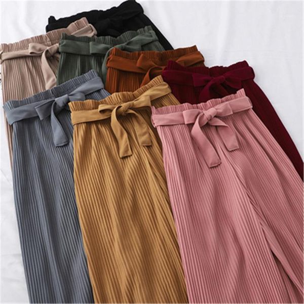 korean fashion autumn wide leg pants women casual high waist with bow belt 2021 pleated pant trousers femme zy4987 women's & capris, Black;white
korean fashion autumn wide leg pants women casual high waist with bow belt 2021 pleated pant trousers femme zy4987 women's & capris, Black;white